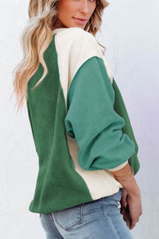 Color Block Round Neck Long Sleeve Sweatshirt LIAXO