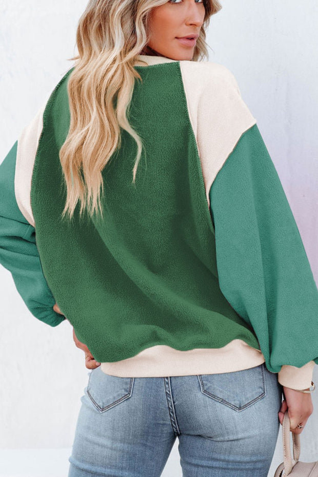 Color Block Round Neck Long Sleeve Sweatshirt LIAXO