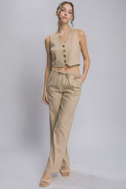 LOVE TREE Drawstring Wide Leg Pants with Pockets LIAXO