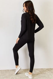 JULIA Round Neck Long Sleeve T-Shirt and Leggings Set LIAXO